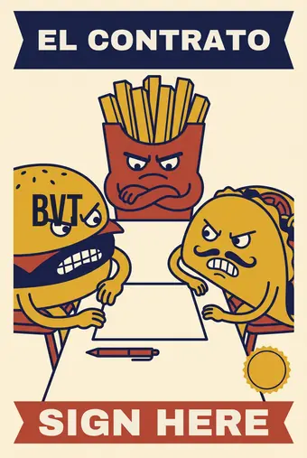 Burgers vs Tacos poster: SIGN HERE
