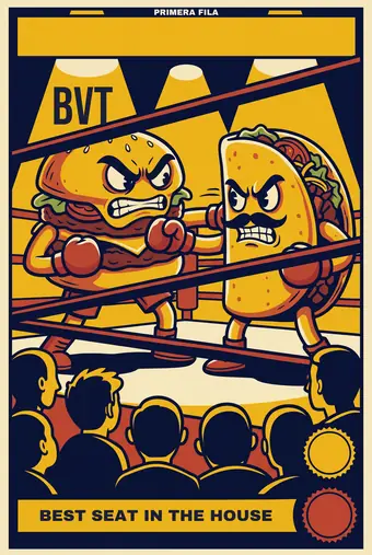Burgers vs Tacos poster: BEST SEAT IN THE HOUSE
