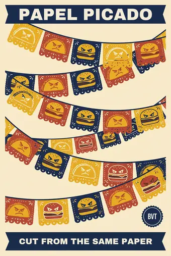 Burgers vs Tacos poster: CUT FROM THE SAME PAPER